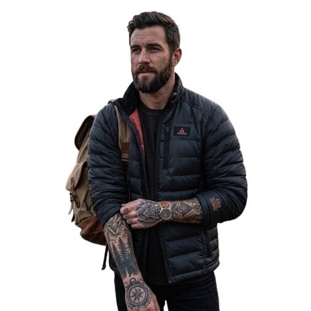Ascend Hawksbill Mens Black 650 Down Puffer Jacket Recycled Insulation New M